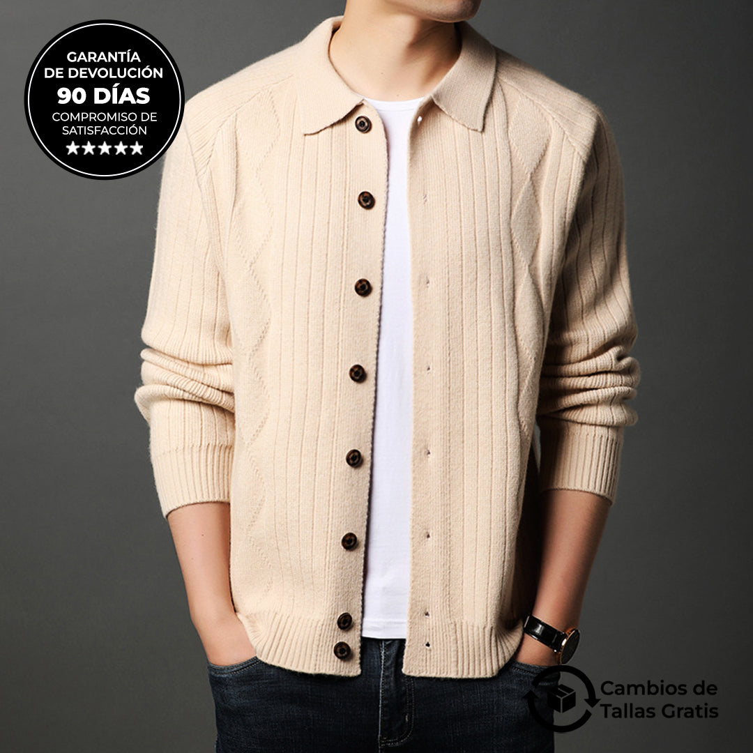Cardigan Oxfor para Hombre