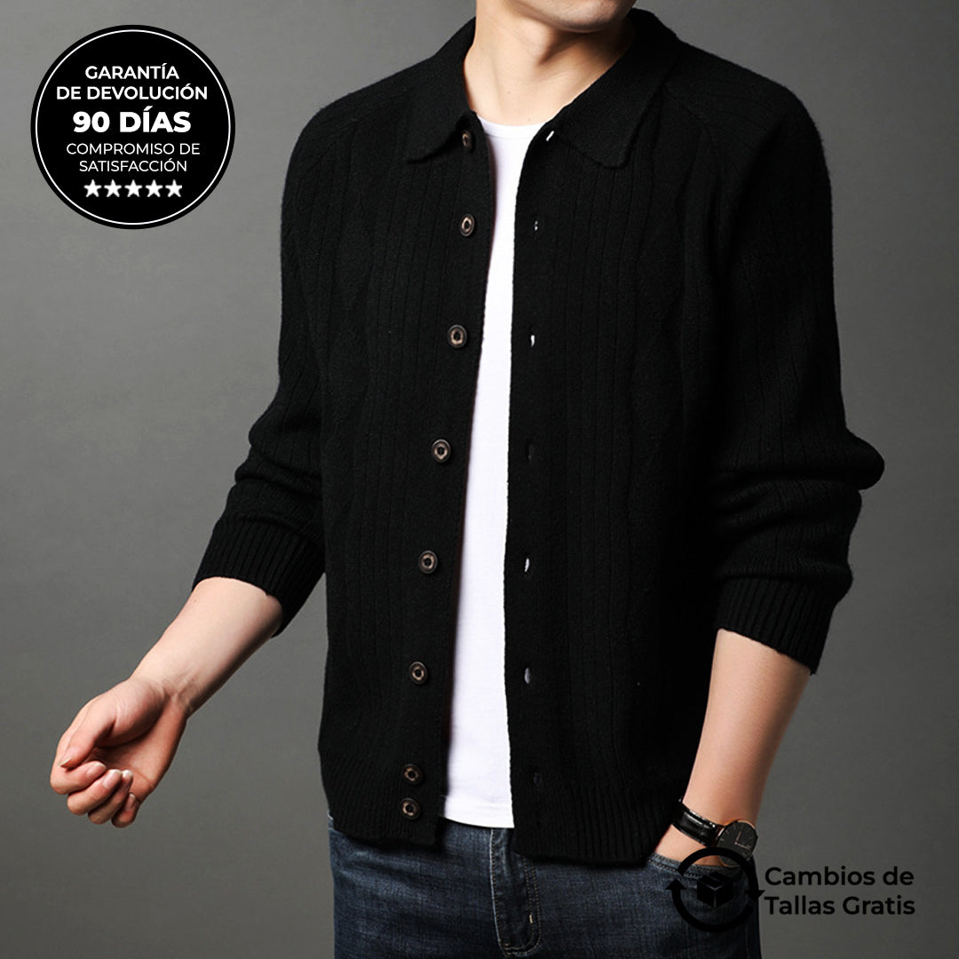 Cardigan Oxfor para Hombre