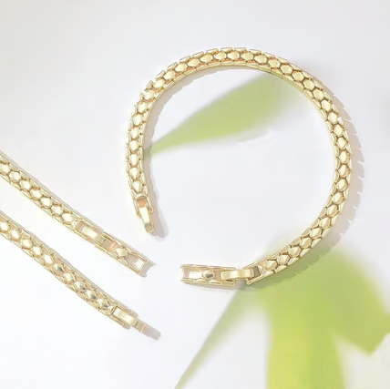 Pulsera de cadena de escamas de serpiente doradas