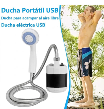 Ducha portátil para acampar con bomba de agua