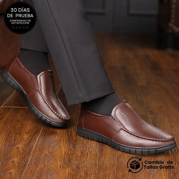 StepFlex Elegance – Zapato Ortopédico De Cuero Con Suela Blanda