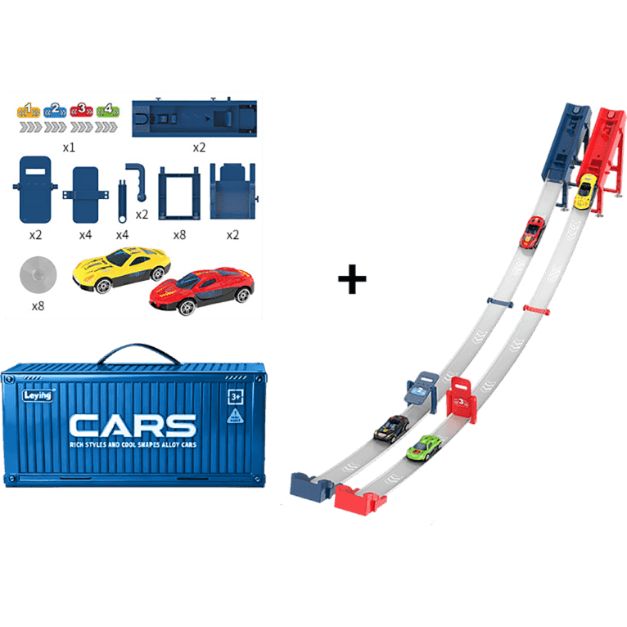 Set de Mini Coches de Retrofriccion con Garaje Integrado