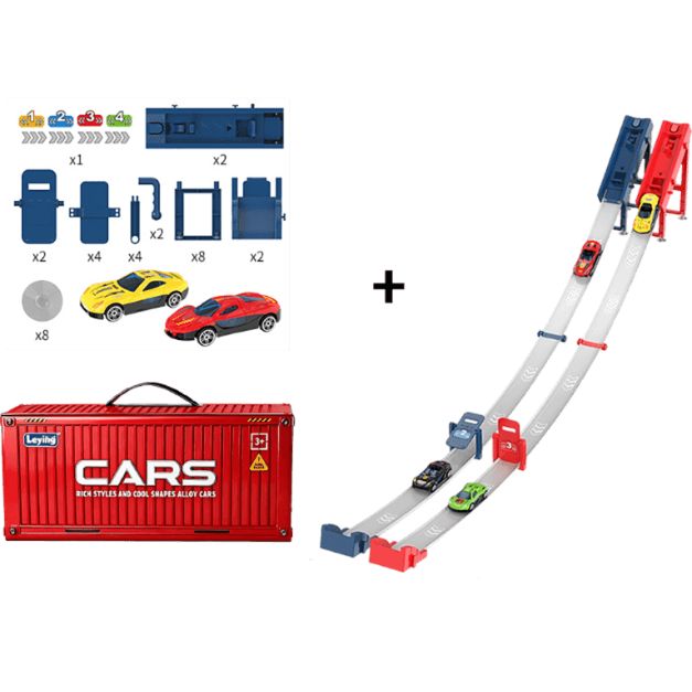 Set de Mini Coches de Retrofriccion con Garaje Integrado