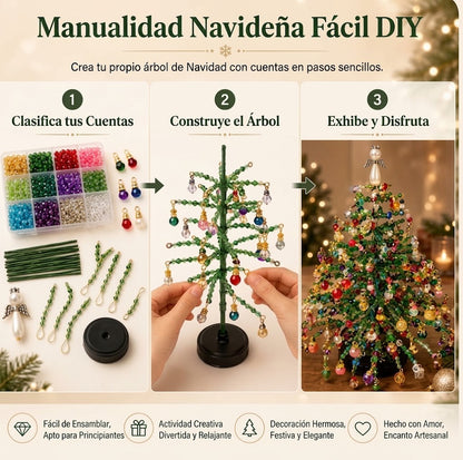 Kit de manualidades para hacer adornos navideños con cuentas para el árbol.