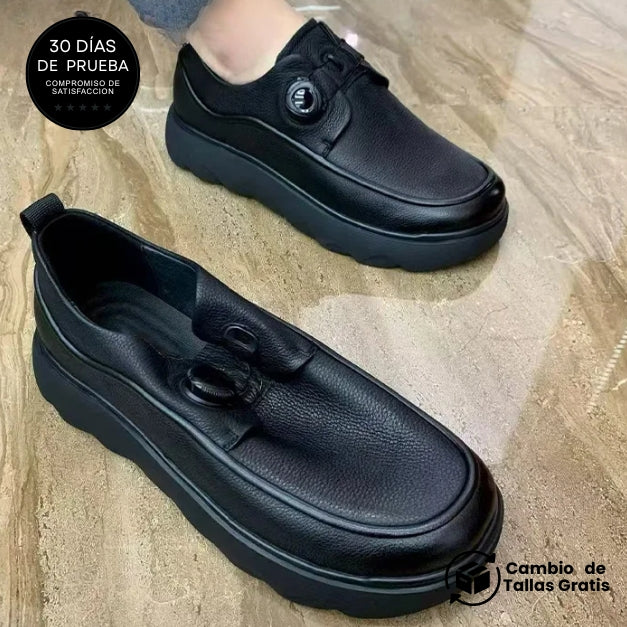 Mocasines cómodos de moda con hebilla automática