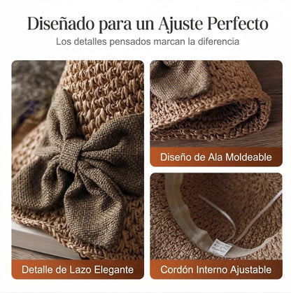 Sombrero de paja con lazo letro