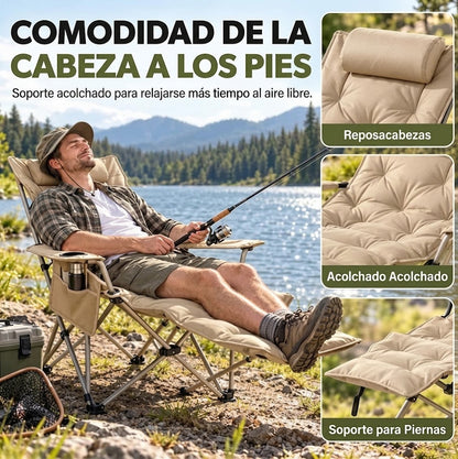 Silla de camping reclinable de 4 posiciones