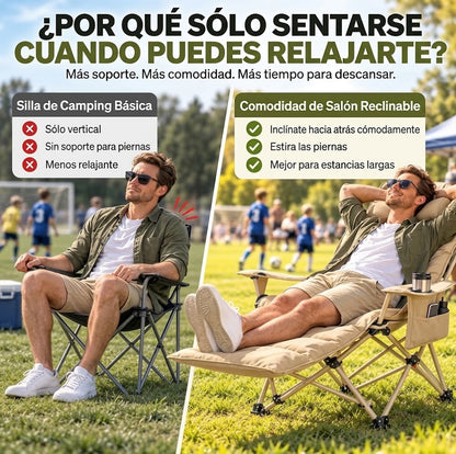 Silla de camping reclinable de 4 posiciones