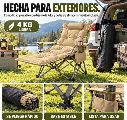 Silla de camping reclinable de 4 posiciones