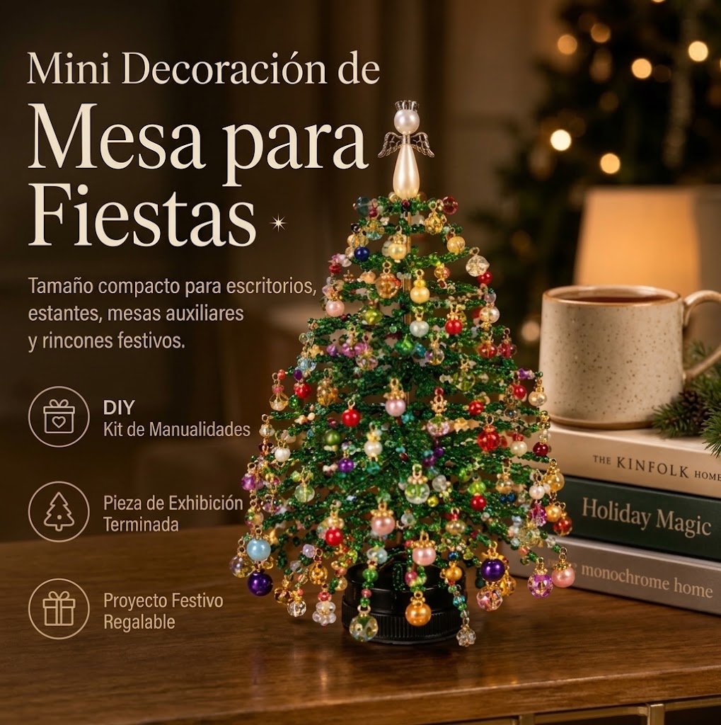 Kit de manualidades para hacer adornos navideños con cuentas para el árbol.