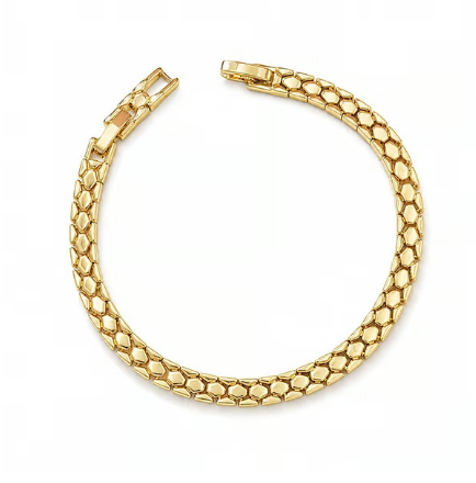 Pulsera de cadena de escamas de serpiente doradas
