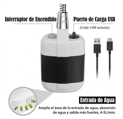 Ducha portátil para acampar con bomba de agua