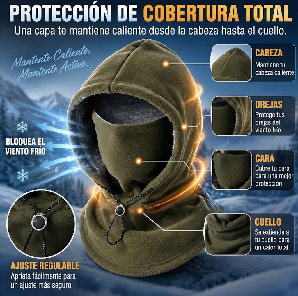Gorro integrado de doble capa de forro polar