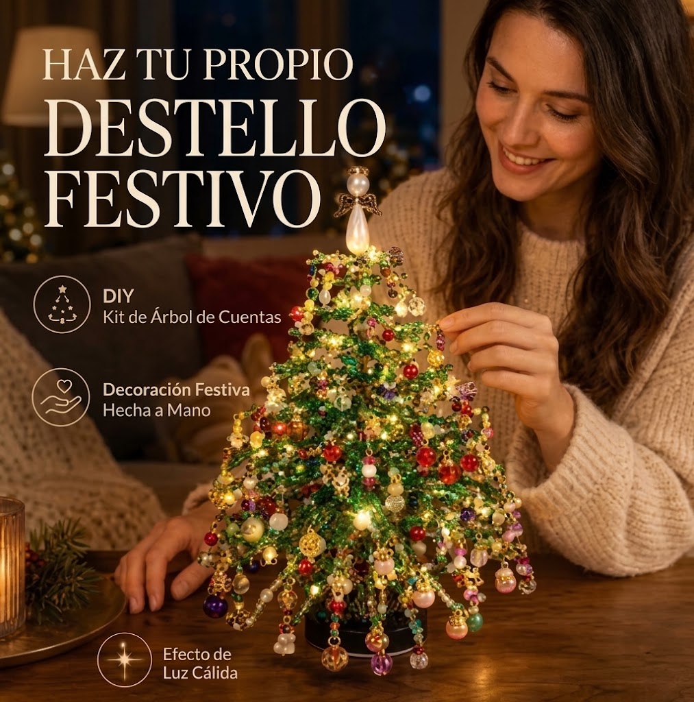 Kit de manualidades para hacer adornos navideños con cuentas para el árbol.