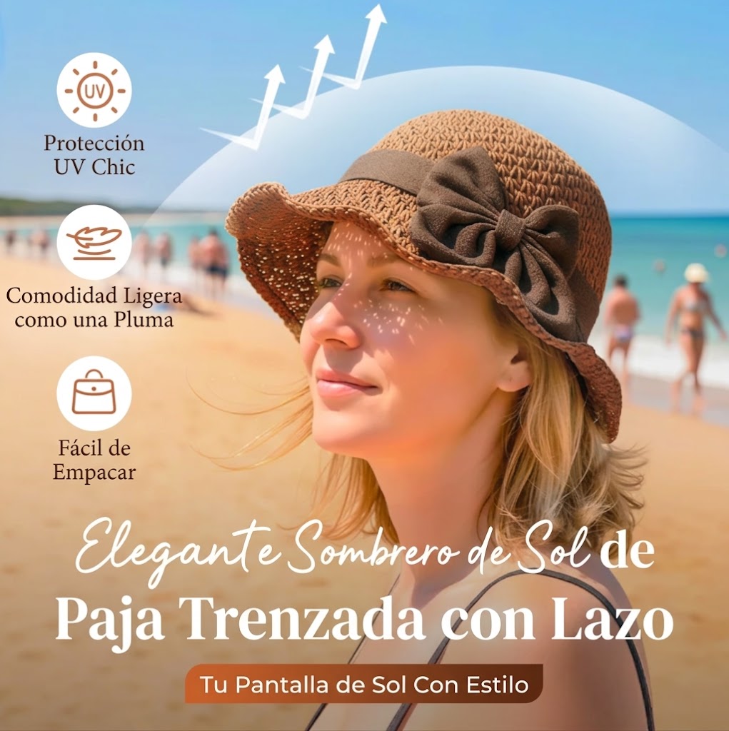 Sombrero de paja con lazo letro