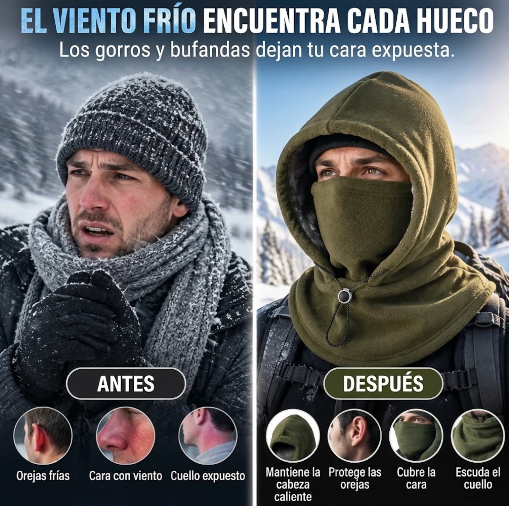 Gorro integrado de doble capa de forro polar