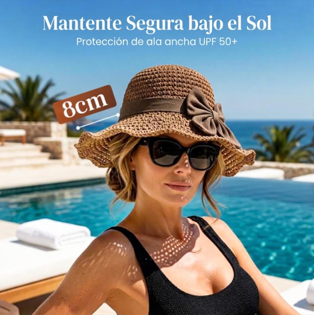 Sombrero de paja con lazo letro