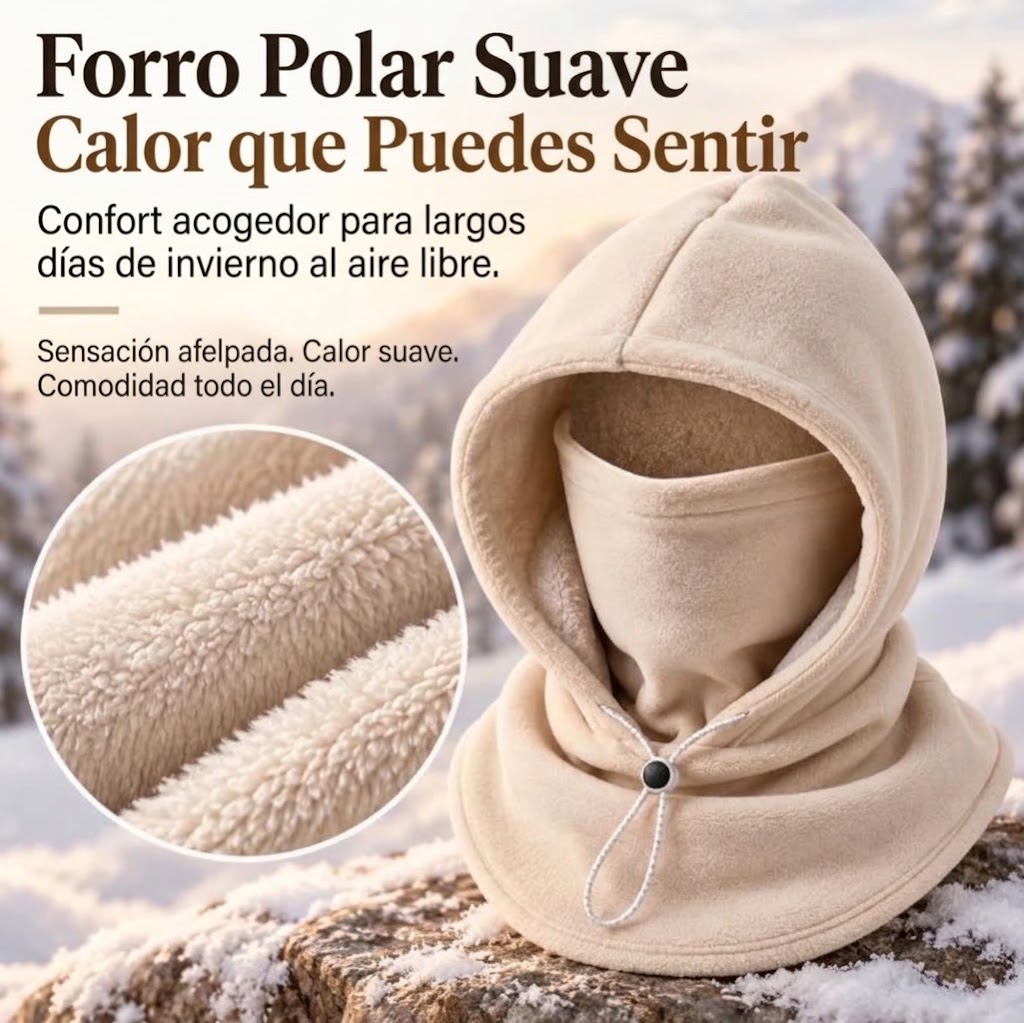 Gorro integrado de doble capa de forro polar