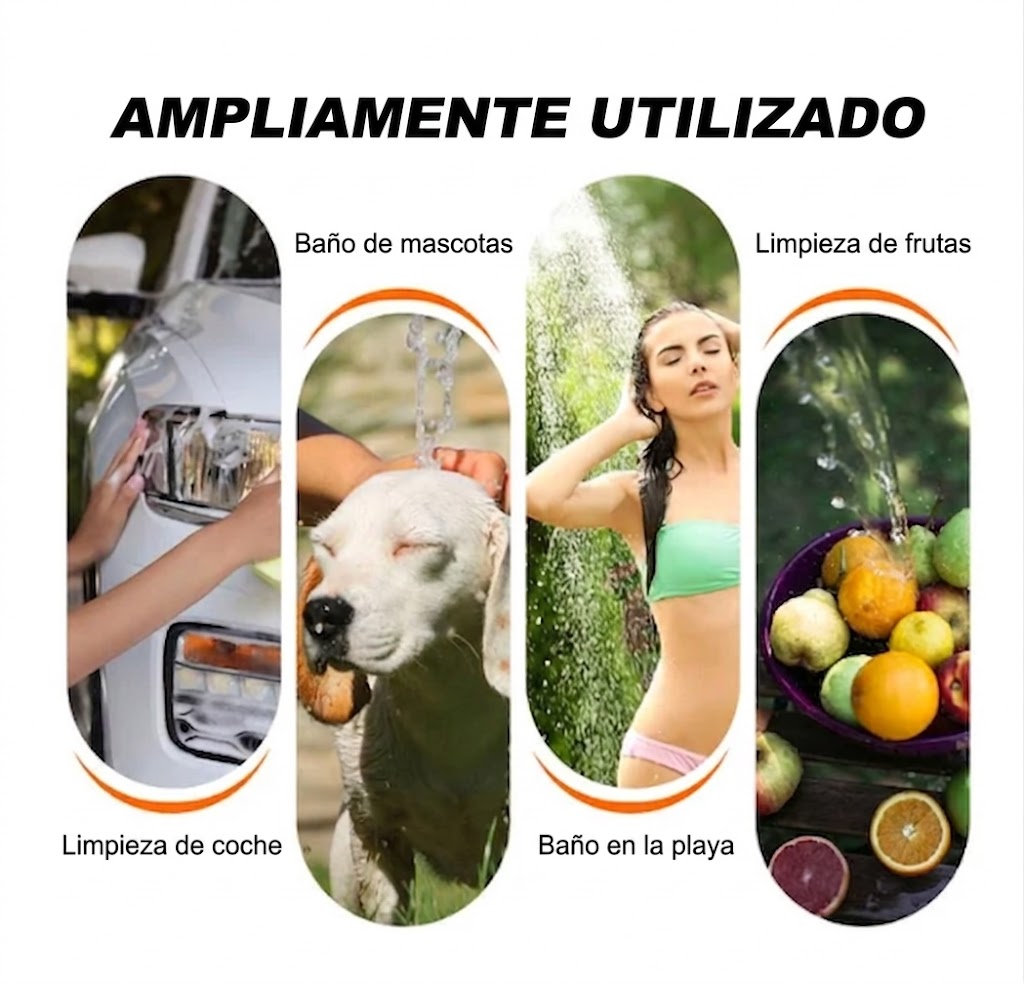 Ducha portátil para acampar con bomba de agua